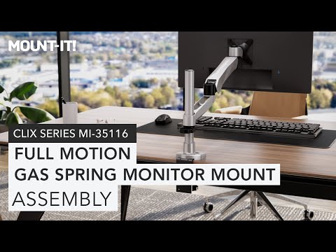 Full Motion Single Monitor Desk Mount with Gas Spring Arm Monitor Mount - Full Motion Single Monitor Desk Mount with Gas Spring Arm - Mount-It! -