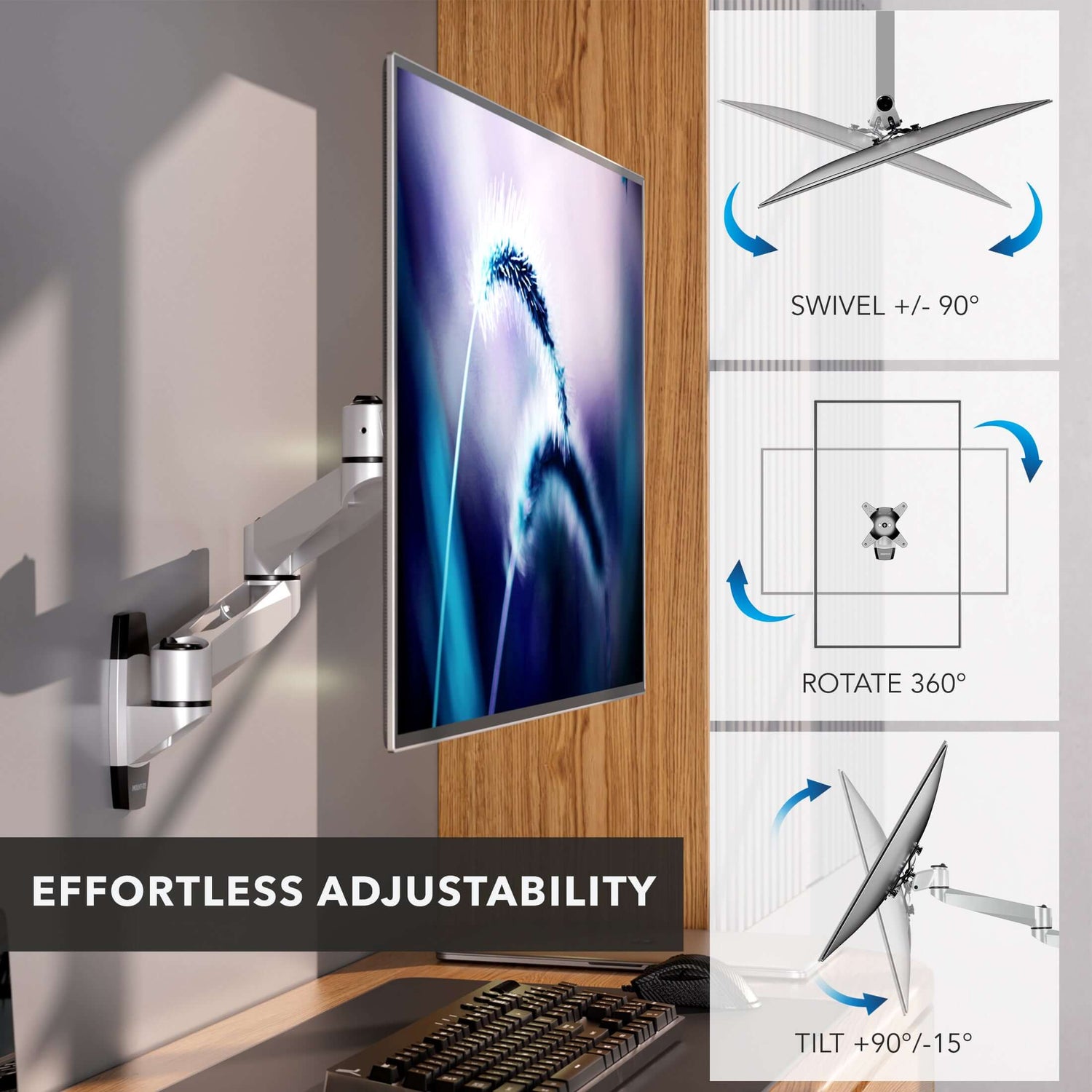 Monitor Mount - Full Motion Single Monitor Wall Mount - Mount-It! -