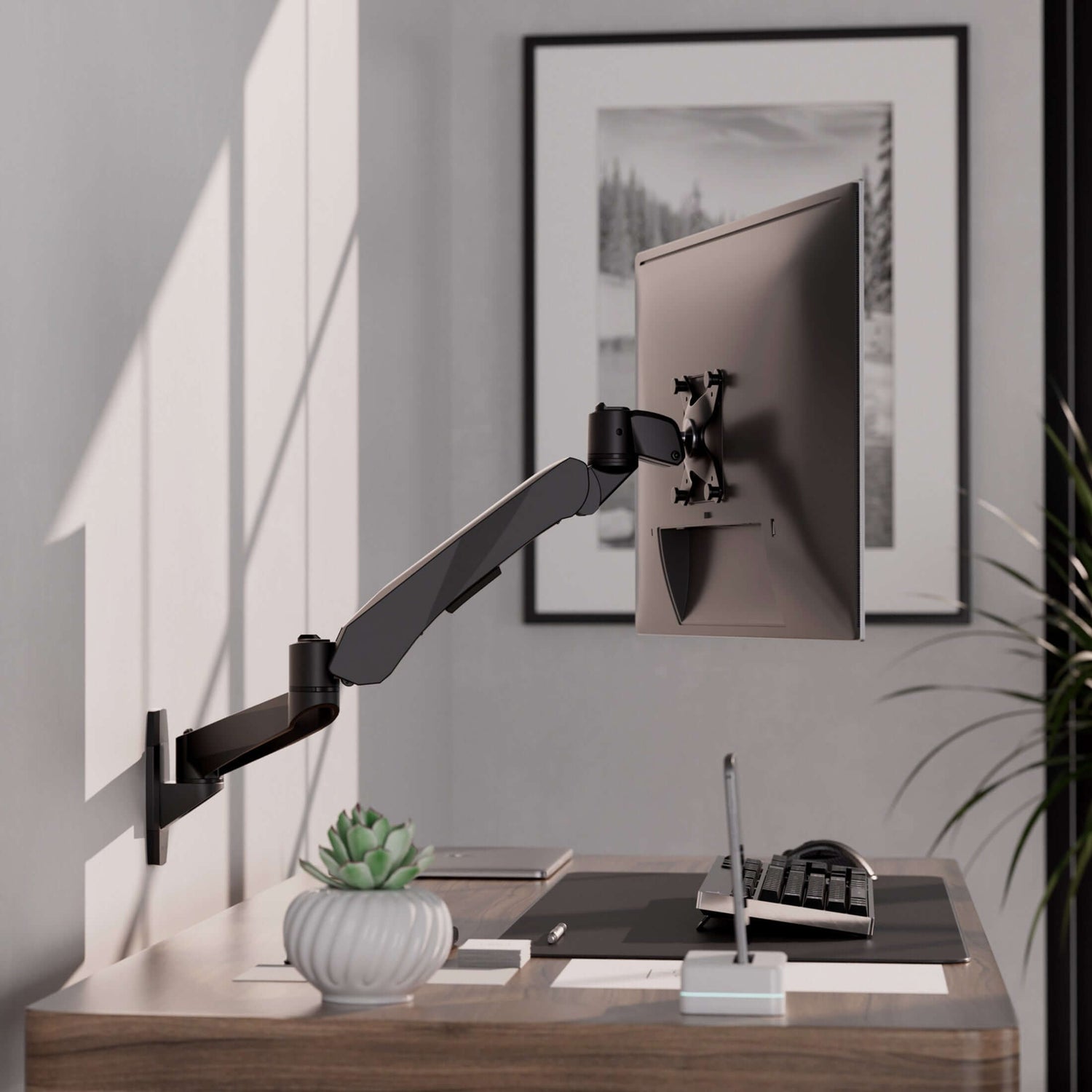 Monitor Mount - Full Motion Single Monitor Wall Mount with Gas Spring Arm - Mount-It! -