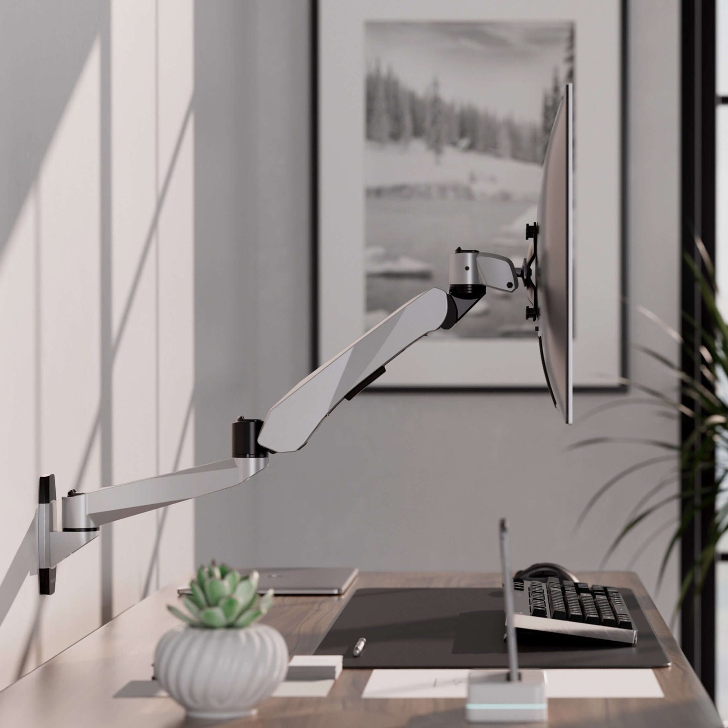 Monitor Mount - Full Motion Single Monitor Wall Mount with Gas Spring Arm - Mount-It! -