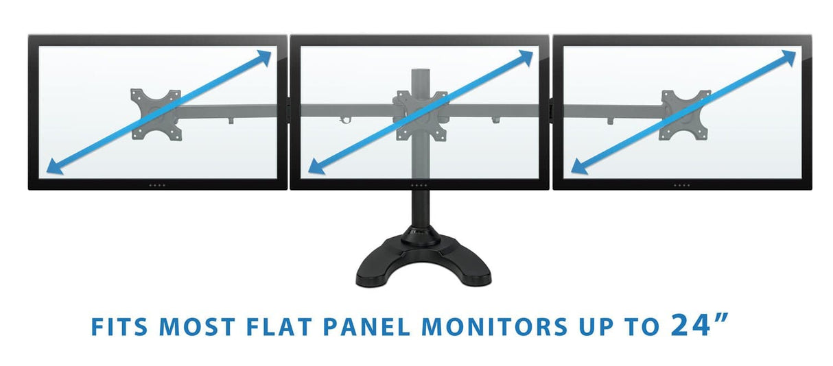 Full Motion Triple Monitor Desk Stand Monitor Stands - Full Motion Triple Monitor Desk Stand - Mount-It! - MI-789