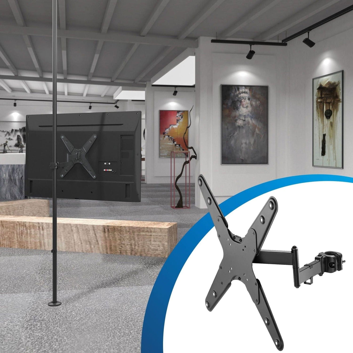 TV Mount - Full Motion TV Pole Mount - Mount-It! - MI-391XL