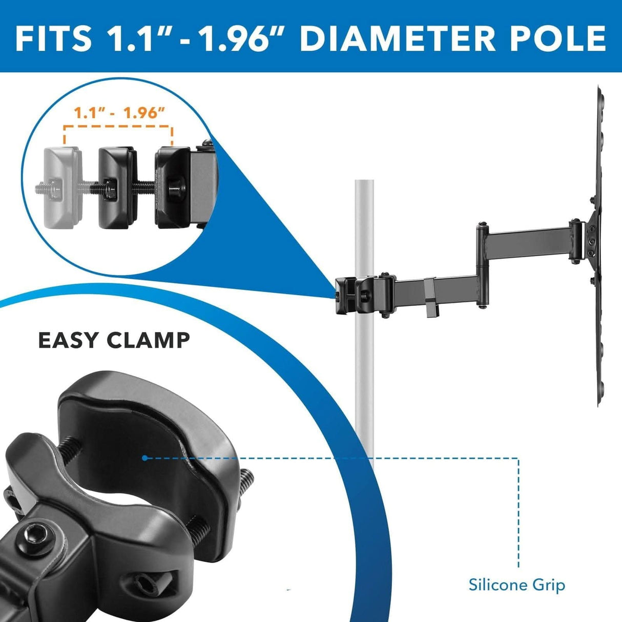 TV Mount - Full Motion TV Pole Mount - Mount-It! - MI-391XL
