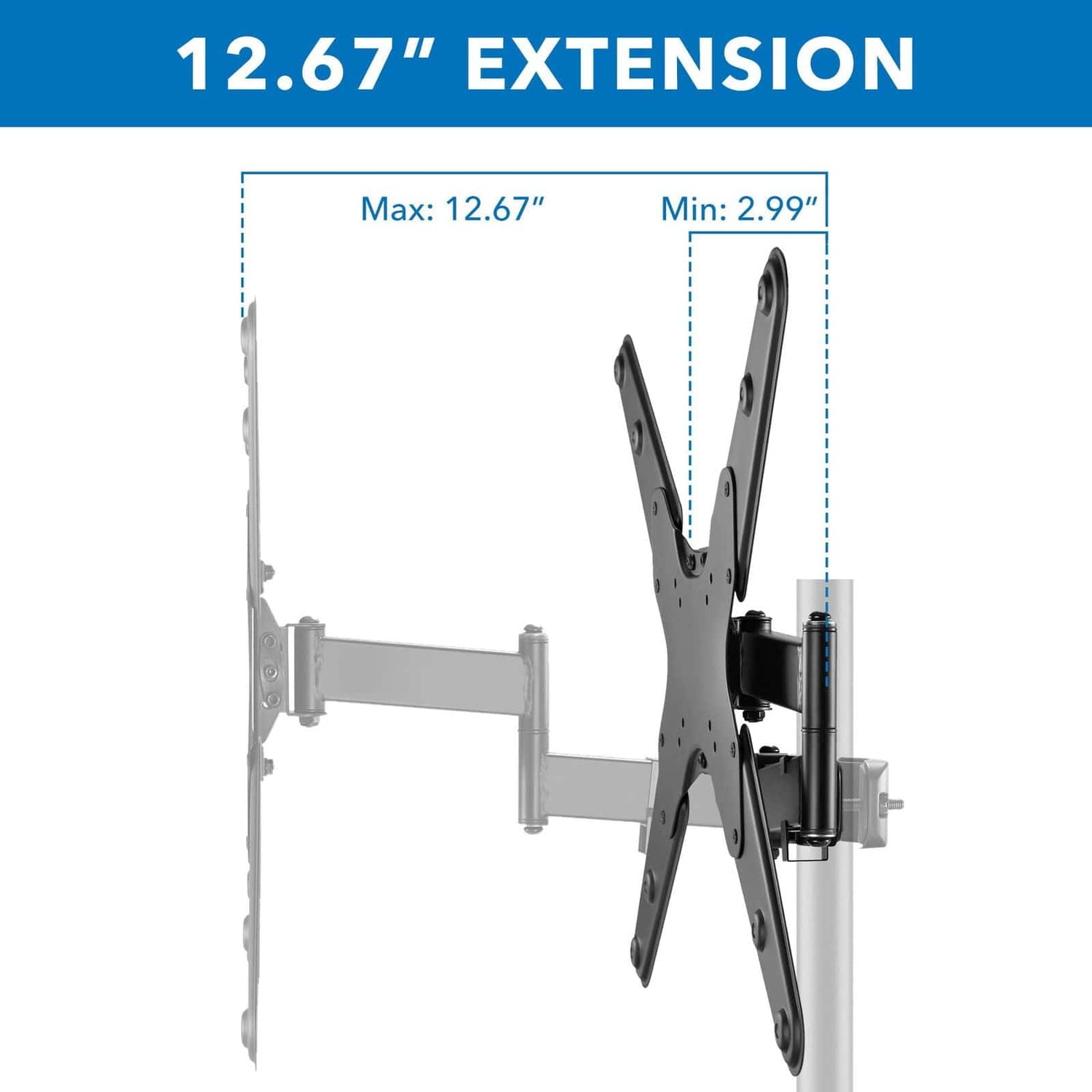 TV Mount - Full Motion TV Pole Mount - Mount-It! - MI-391XL