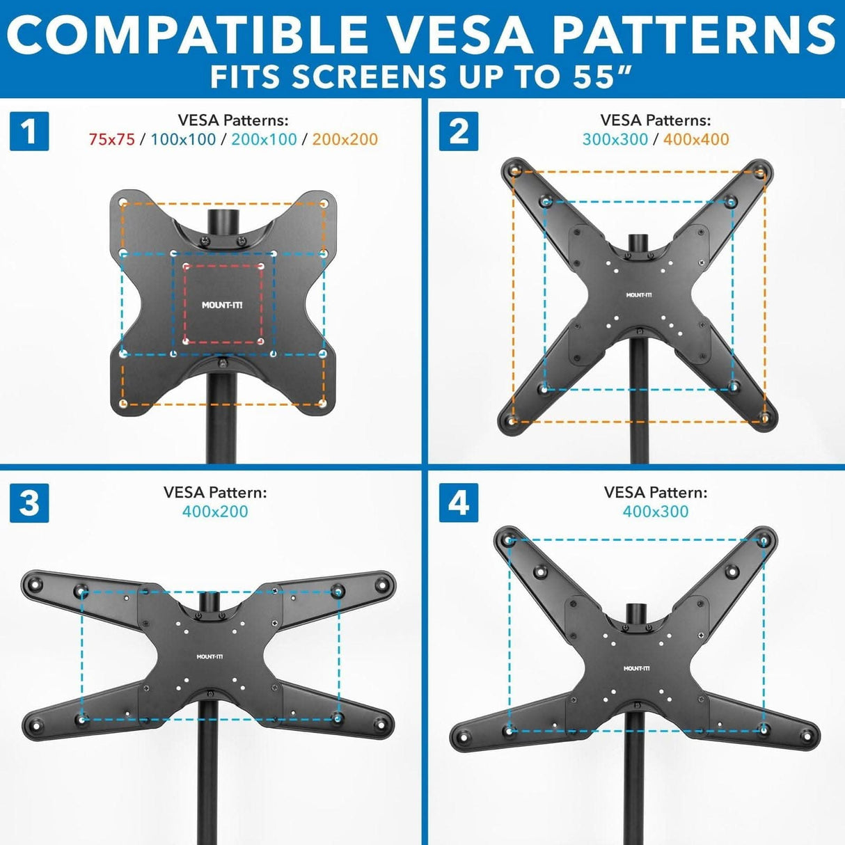 TV Mount - Full Motion TV Pole Mount - Mount-It! - MI-391XL