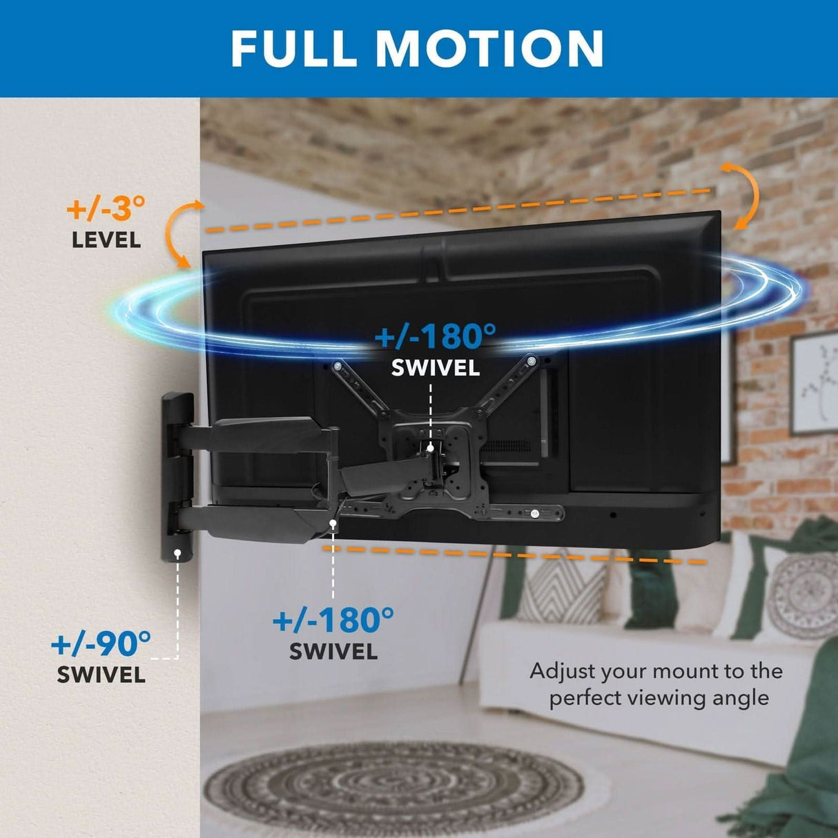 TV Mount - Full Motion TV Wall Mount - Mount-It! - MI-14002