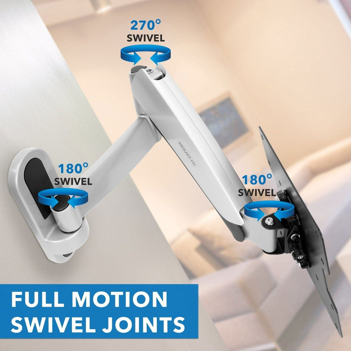 Full Motion TV Wall Mount w/ Gas Spring Arm TV Mount - Full Motion TV Wall Mount w/ Gas Spring Arm - Mount-It! - MI-442