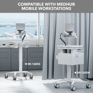 Laptop Mount - Gas Spring Laptop Arm for MedHub Mobile Workstations - Mount-It! - MI-16007 Laptop Mount - Gas Spring Laptop Arm for MedHub Mobile Workstations - Mount-It! - MI-16007