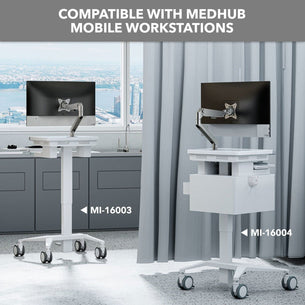 Monitor Mount - Gas Spring Monitor Arm for MedHub Mobile Workstations - Mount-It! - MI-16006 Monitor Mount - Gas Spring Monitor Arm for MedHub Mobile Workstations - Mount-It! - MI-16006