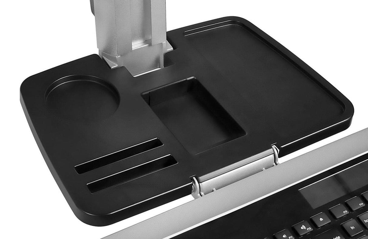 Grey Desk Converters - Dual Monitor Stand Up Workstation - Mount-It! - MI-7904