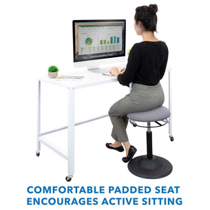 Grey Desk Accessories - Height Adjustable Standing Desk Stool - Mount-It! - MI-932 Grey Desk Accessories - Height Adjustable Standing Desk Stool - Mount-It! - MI-932