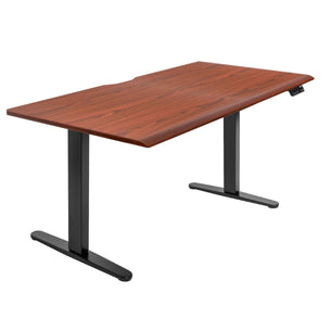 Hazelnut Standing Desk - Dual Motor Electric Standing Desk with 60" Tabletop - Black Base - Mount-It! - MI-18125 Hazelnut Standing Desk - Dual Motor Electric Standing Desk with 60" Tabletop - Black Base - Mount-It! - MI-18125