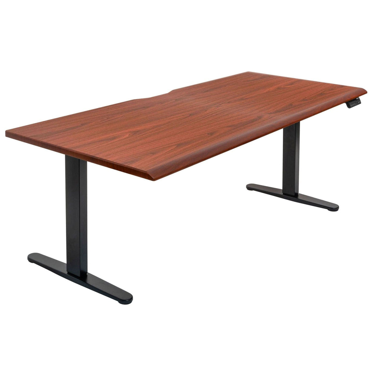 Dual Motor Electric Standing Desk with 72" Tabletop - Black Base Hazelnut Standing Desk - Dual Motor Electric Standing Desk with 72" Tabletop - Black Base - Mount-It! - MI-18126