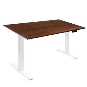 Hazelnut Standing Desk - Electric Standing Desk with 55" Tabletop - White Base - Mount-It! - MI-18062 Hazelnut Standing Desk - Electric Standing Desk with 55" Tabletop - White Base - Mount-It! - MI-18062