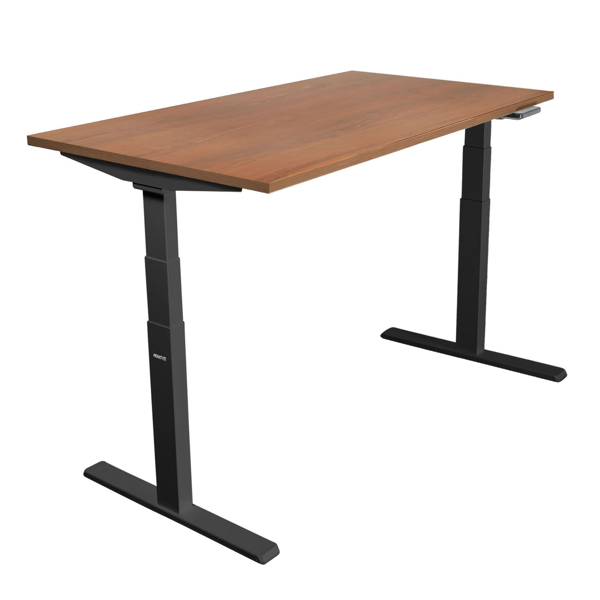 Ultimate Dual Motor Electric Standing Desk with 55" Tabletop Hazelnut Standing Desk - Ultimate Dual Motor Electric Standing Desk with 55" Tabletop - Black Base - Mount-It! - MI-18106