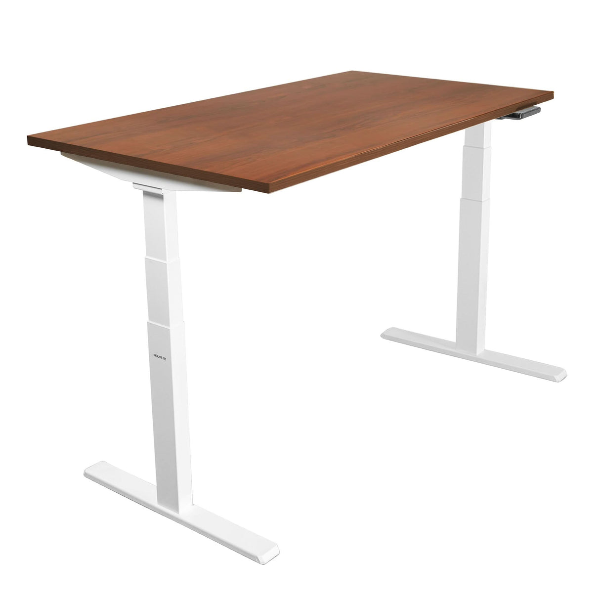 Ultimate Dual Motor Electric Standing Desk with 55" Tabletop Hazelnut Standing Desk - Ultimate Dual Motor Electric Standing Desk with 55" Tabletop - White Base - Mount-It! - MI-18068