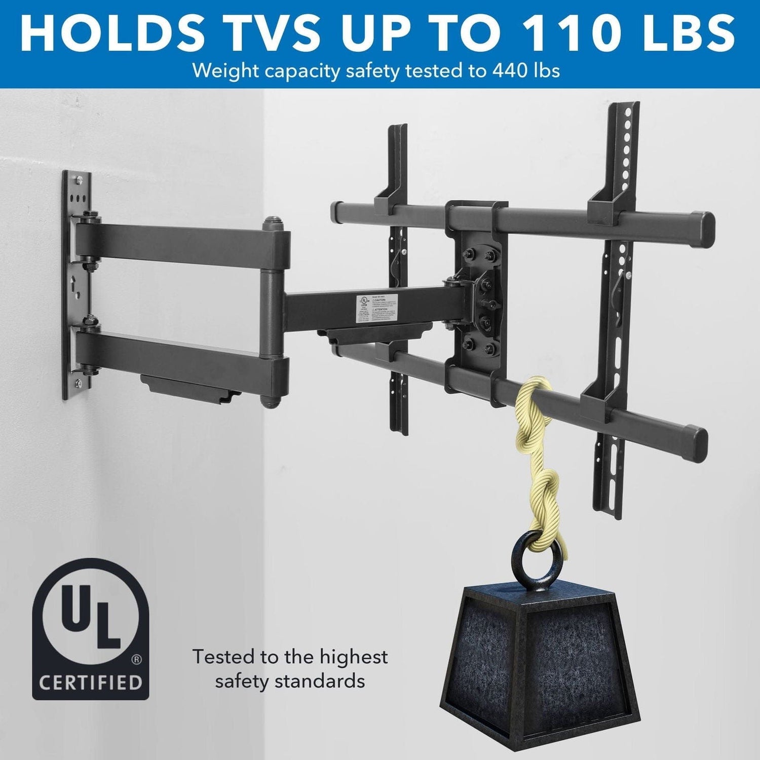 TV Mount - Heavy Duty Full Motion TV Wall Mount - Mount-It! - MI-14003