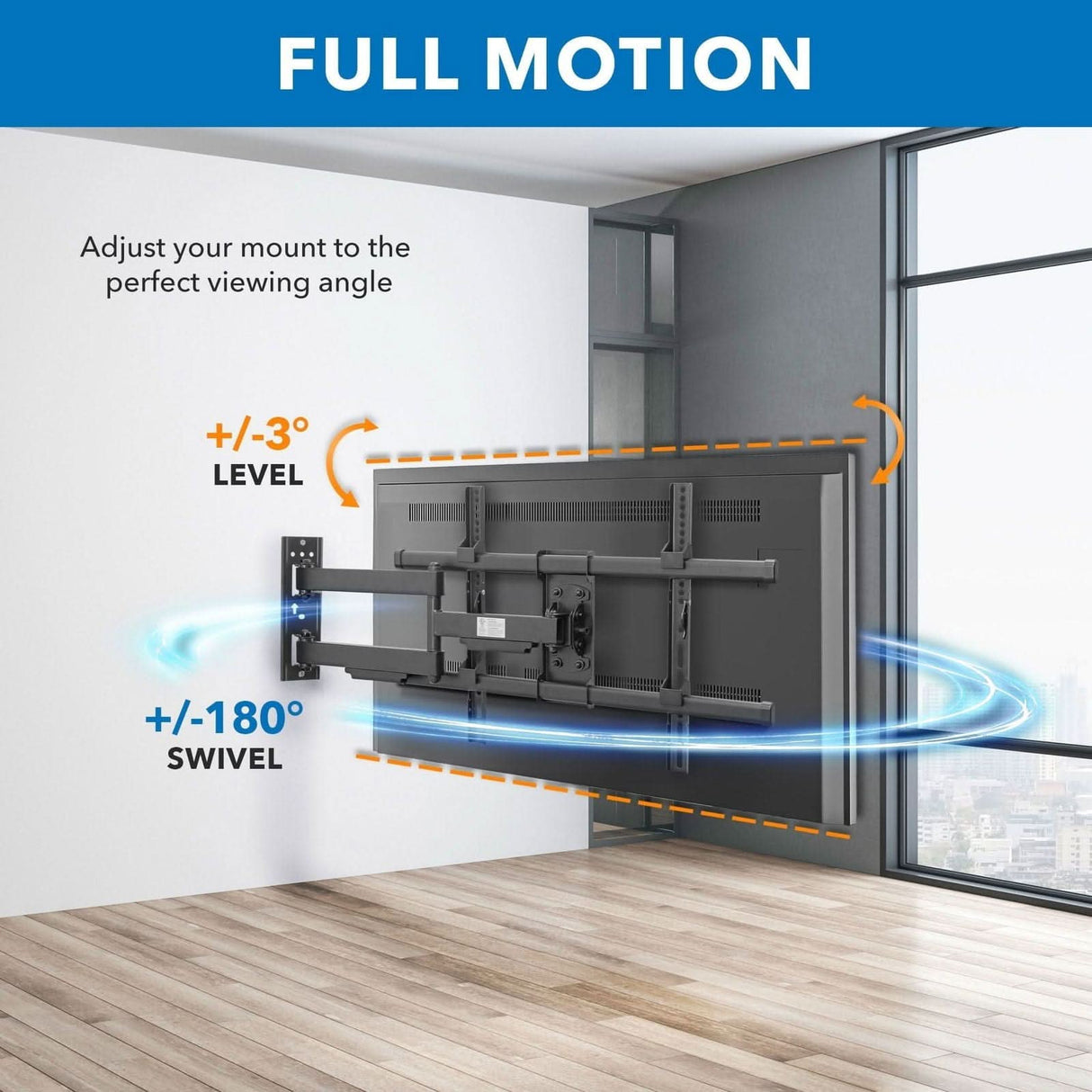 TV Mount - Heavy Duty Full Motion TV Wall Mount - Mount-It! - MI-14003