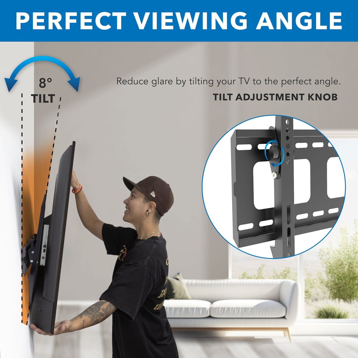 TV Mount - Heavy-Duty Tilt TV Wall Mount - Mount-It! - MI-318L