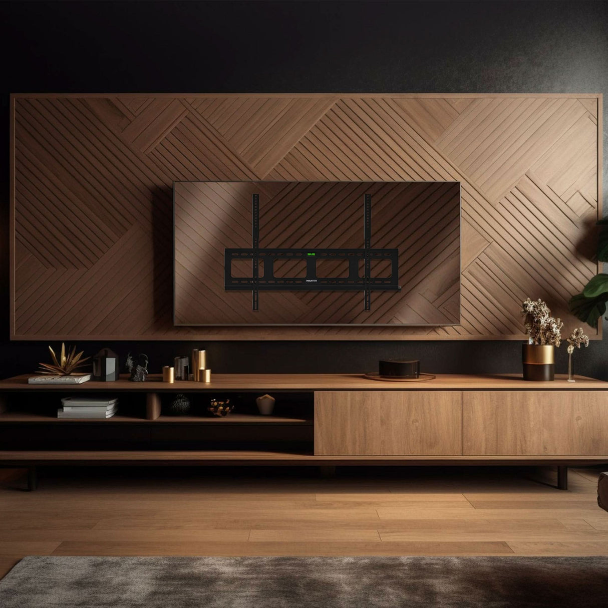 TV Mount - Heavy-Duty Ultra Low Profile TV Wall Mount with Locking Feature - Mount-It! - MI-305L