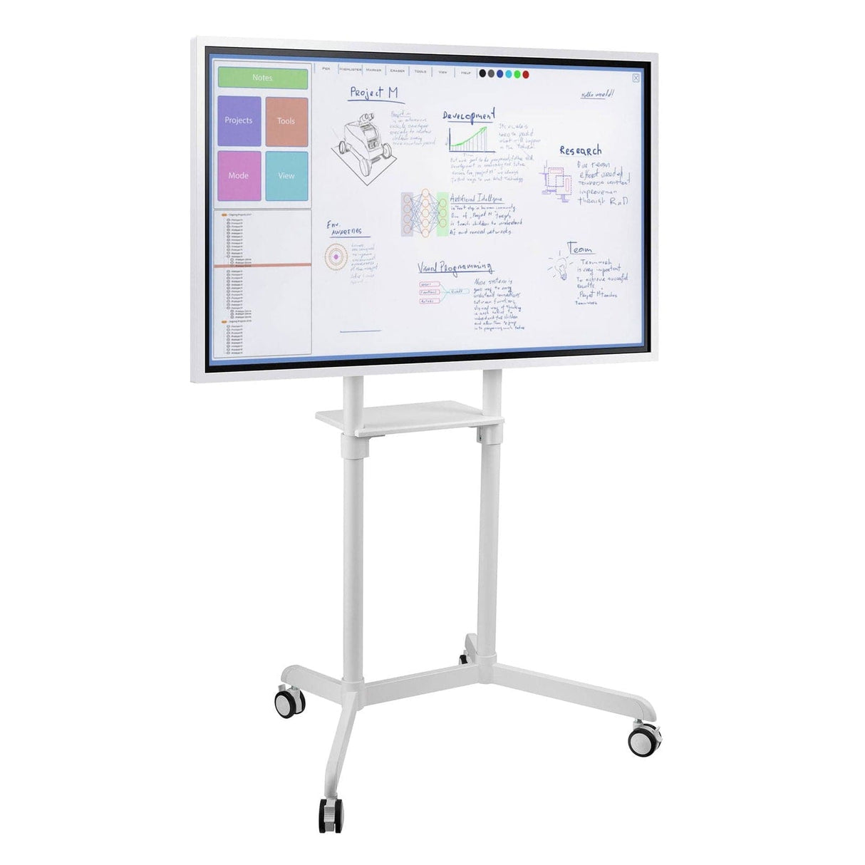 Interactive Display Stand | Mobile TV Flip Cart with Accessory Shelf TV Cart - Interactive Display Stand | Mobile TV Flip Cart with Accessory Shelf - Mount-It! - MI-8001