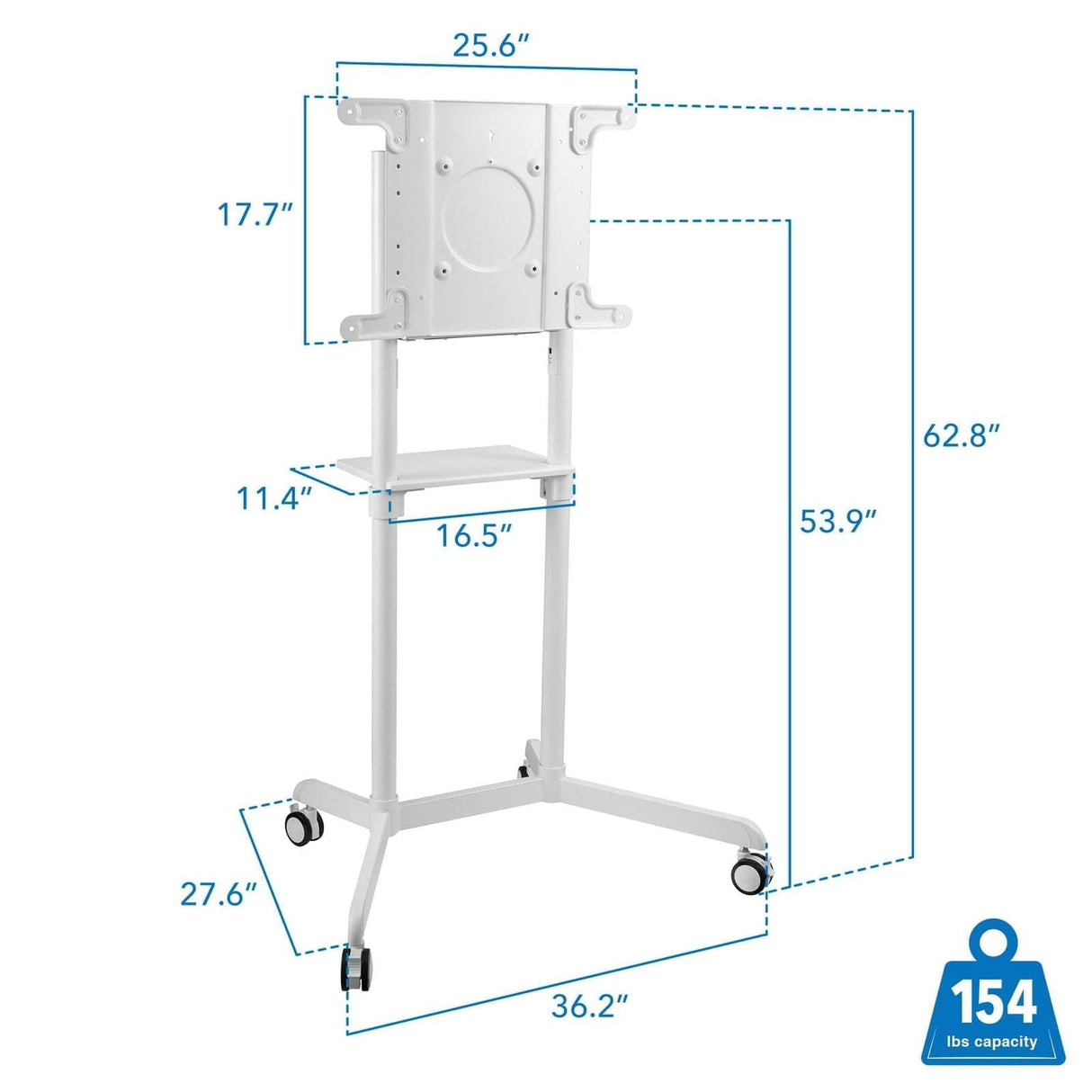Interactive Display Stand | Mobile TV Flip Cart with Accessory Shelf TV Cart - Interactive Display Stand | Mobile TV Flip Cart with Accessory Shelf - Mount-It! - MI-8001