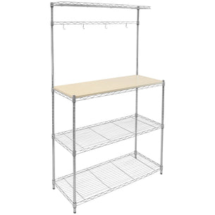 Storage - Kitchen Baker's Rack with Wood Table and Storage - Mount-It! - MI-70863 Storage - Kitchen Baker's Rack with Wood Table and Storage - Mount-It! - MI-70863