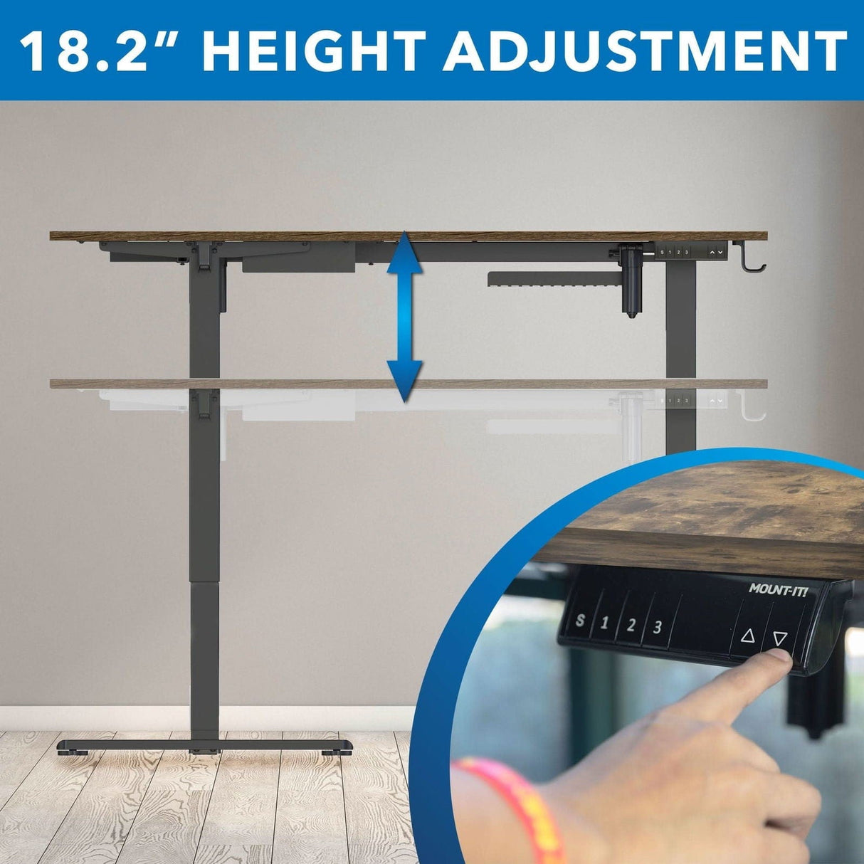 Large Electric Height Adjustable Corner Standing Desk Standing Desk - Large Electric Height Adjustable Corner Standing Desk - Mount-It! -