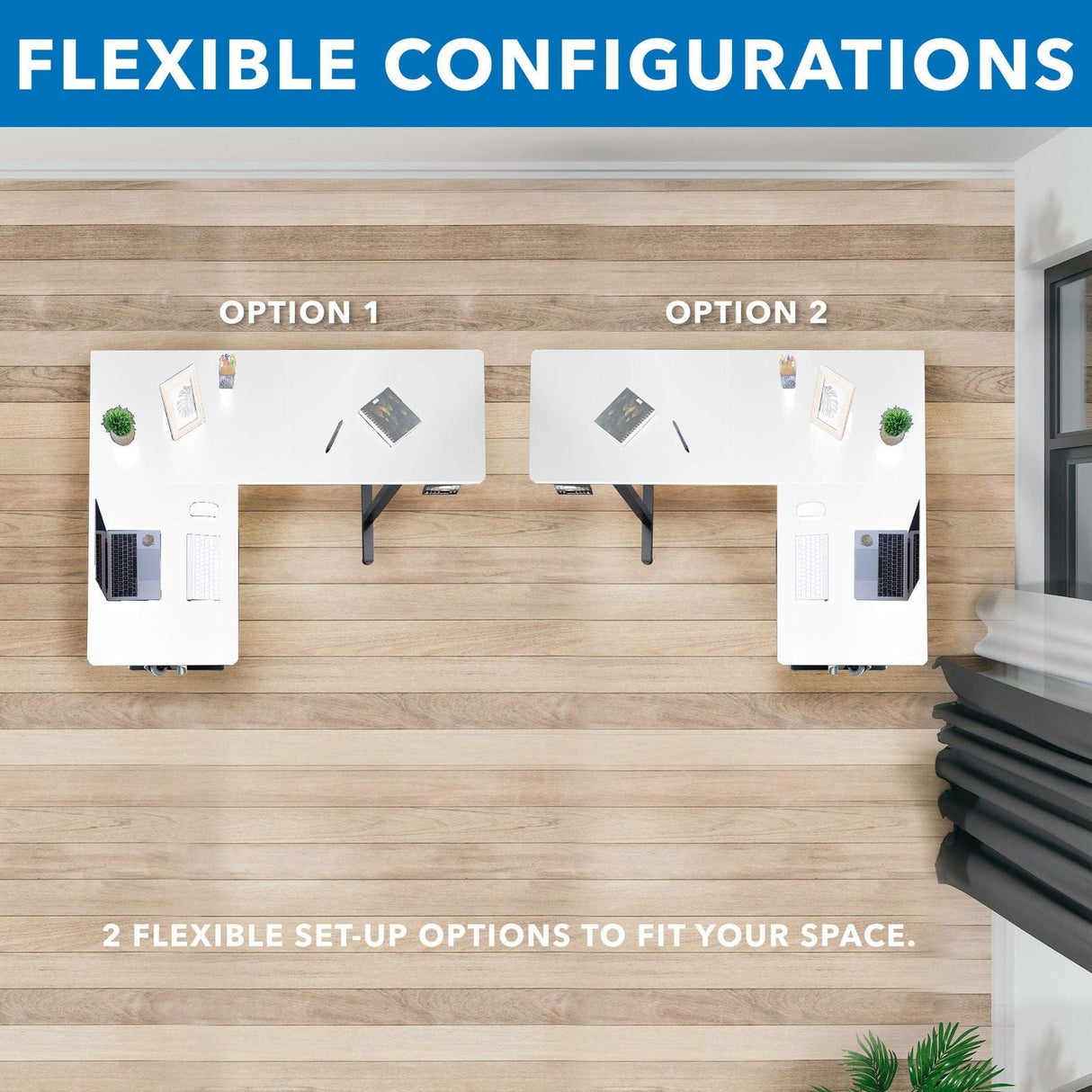 Large Electric Height Adjustable Corner Standing Desk Standing Desk - Large Electric Height Adjustable Corner Standing Desk - Mount-It! -