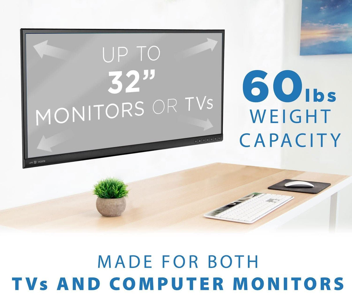 TV Mount - Low Profile Fixed TV Mount - Mount-It! - MI-203