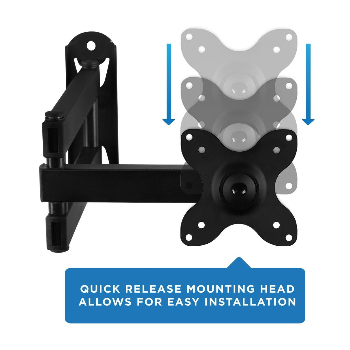 Low Profile Full Motion TV Wall Mount TV Mount - Low Profile Full Motion TV Wall Mount - Mount-It! - MI-2041