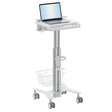 MedHub Height Adjustable Laptop Cart with Security Bar Mobile Standing Desk - MedHub Height Adjustable Laptop Cart with Security Bar - Mount-It! - MI-16030
