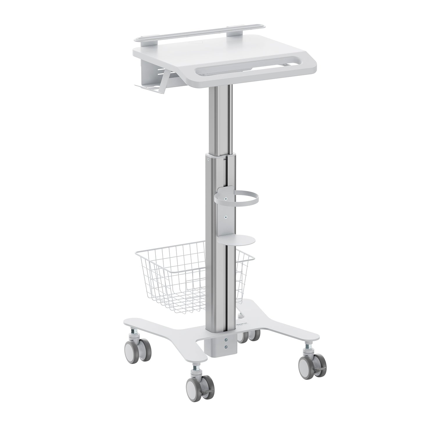 Mobile Standing Desk - MedHub Height Adjustable Laptop Cart with Security Bar - Mount-It! - MI-16030