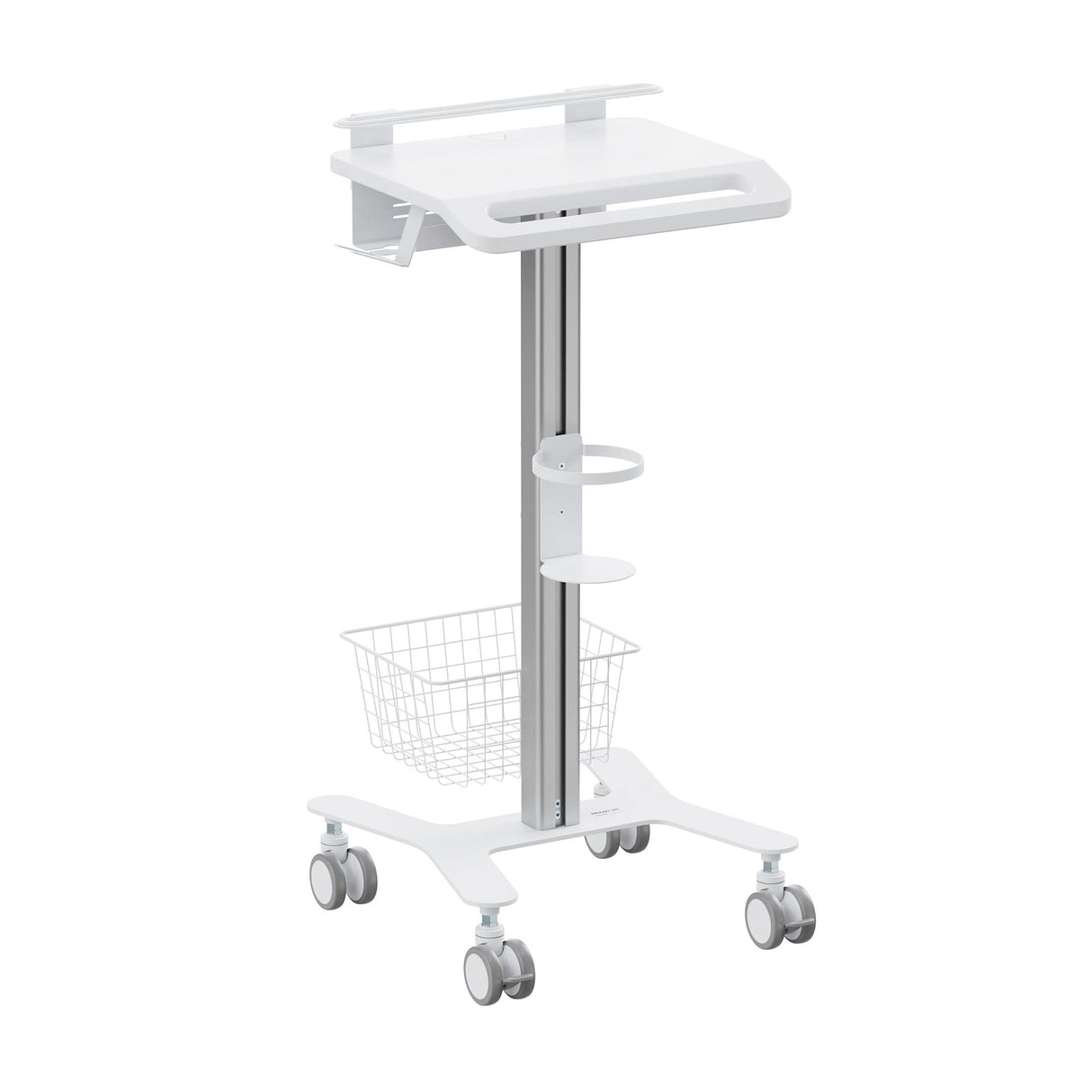 Mobile Standing Desk - MedHub Laptop Cart with Security Bar - Mount-It! - MI-16029