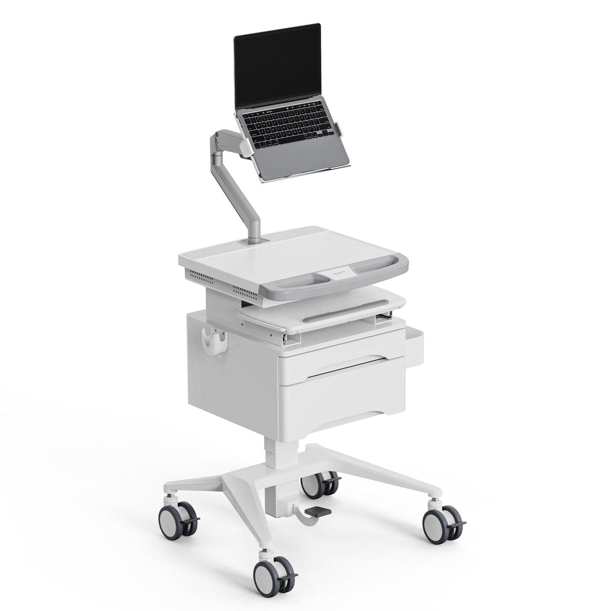 MedHub Mobile Workstation with Drawers and Laptop Arm - MedHub Mobile Workstation with Drawers and Laptop Arm - Mount-It! - MI-16027