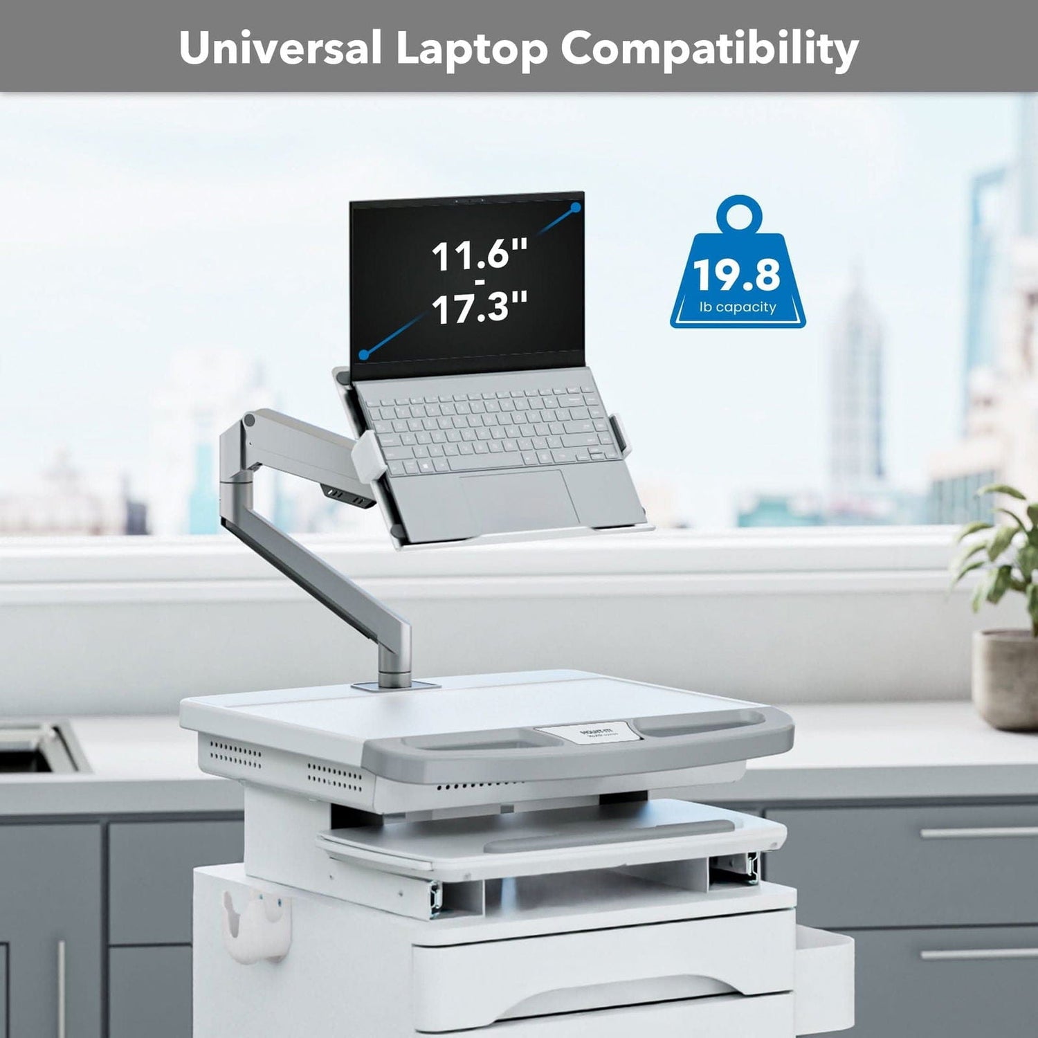 - MedHub Mobile Workstation with Drawers and Laptop Arm - Mount-It! - MI-16027