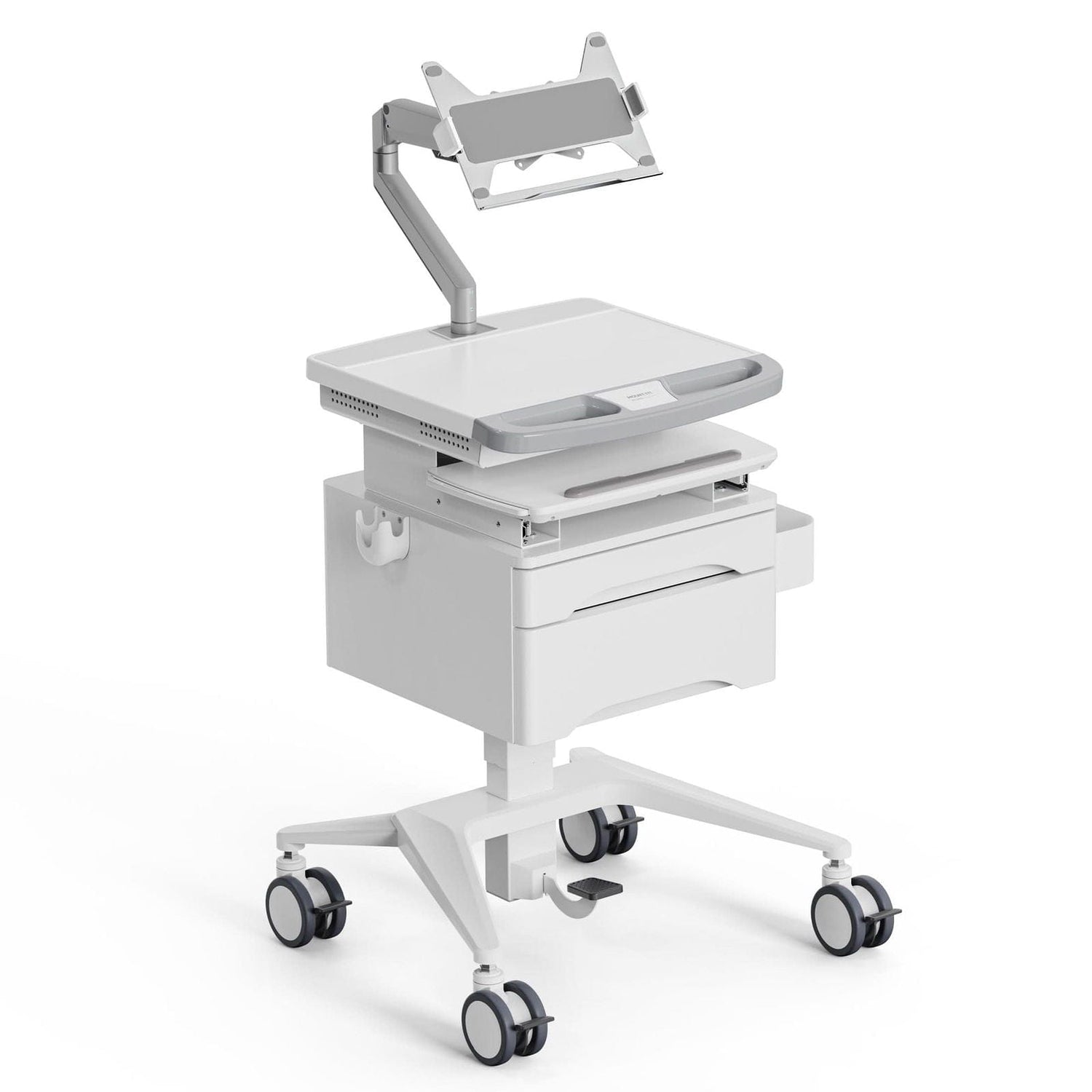 - MedHub Mobile Workstation with Drawers and Laptop Arm - Mount-It! - MI-16027