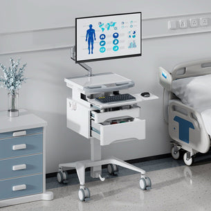 - MedHub Mobile Workstation with Drawers and Monitor Arm - Mount-It! - MI-16026 - MedHub Mobile Workstation with Drawers and Monitor Arm - Mount-It! - MI-16026