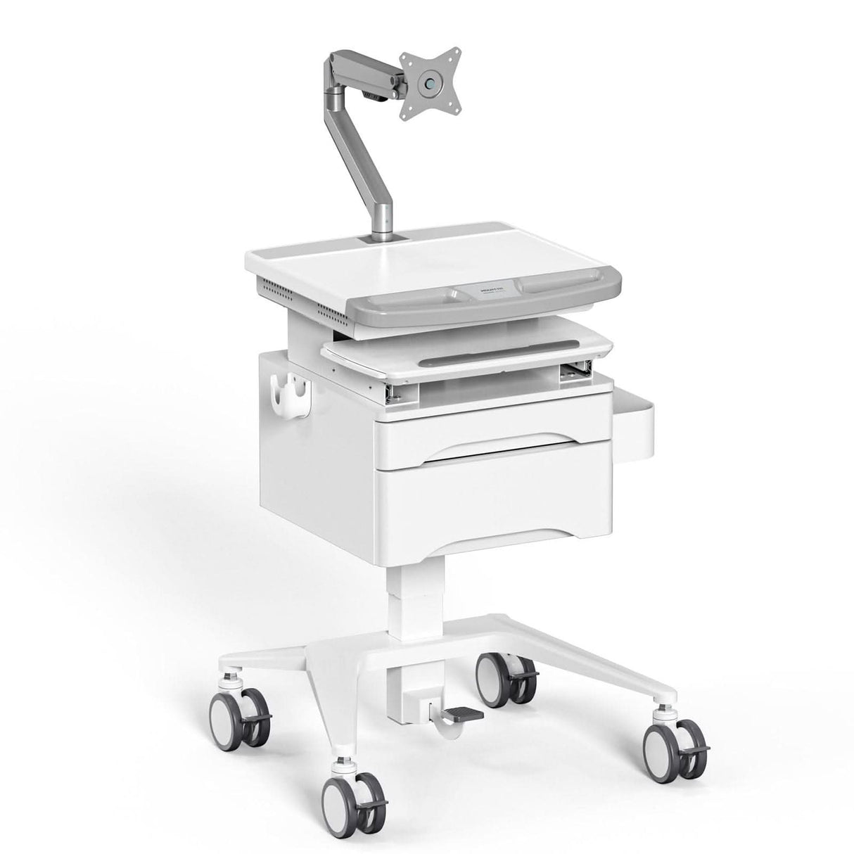 - MedHub Mobile Workstation with Drawers and Monitor Arm - Mount-It! - MI-16026
