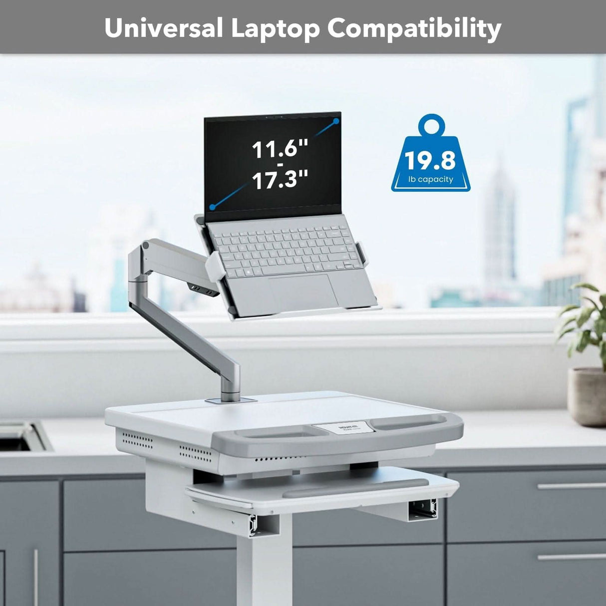 - MedHub Mobile Workstation with Laptop Arm - Mount-It! - MI-16017