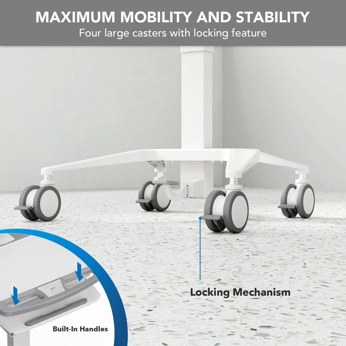 - MedHub Mobile Workstation with Laptop Arm - Mount-It! - MI-16017