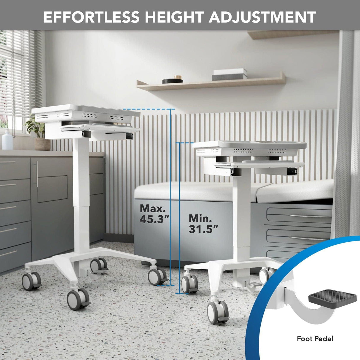 MedHub Mobile Workstation with Monitor Mount - MedHub Mobile Workstation with Monitor Mount - Mount-It! - MI-16015