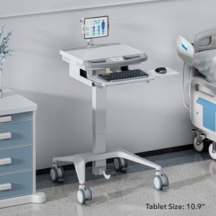 - MedHub Mobile Workstation with Tablet Arm - Mount-It! - MI-16018 - MedHub Mobile Workstation with Tablet Arm - Mount-It! - MI-16018