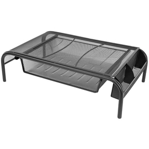 Monitor Risers - Metal Mesh Computer Monitor Stand and Riser with Pullout Drawer - Mount-It! - MI-7366 Monitor Risers - Metal Mesh Computer Monitor Stand and Riser with Pullout Drawer - Mount-It! - MI-7366