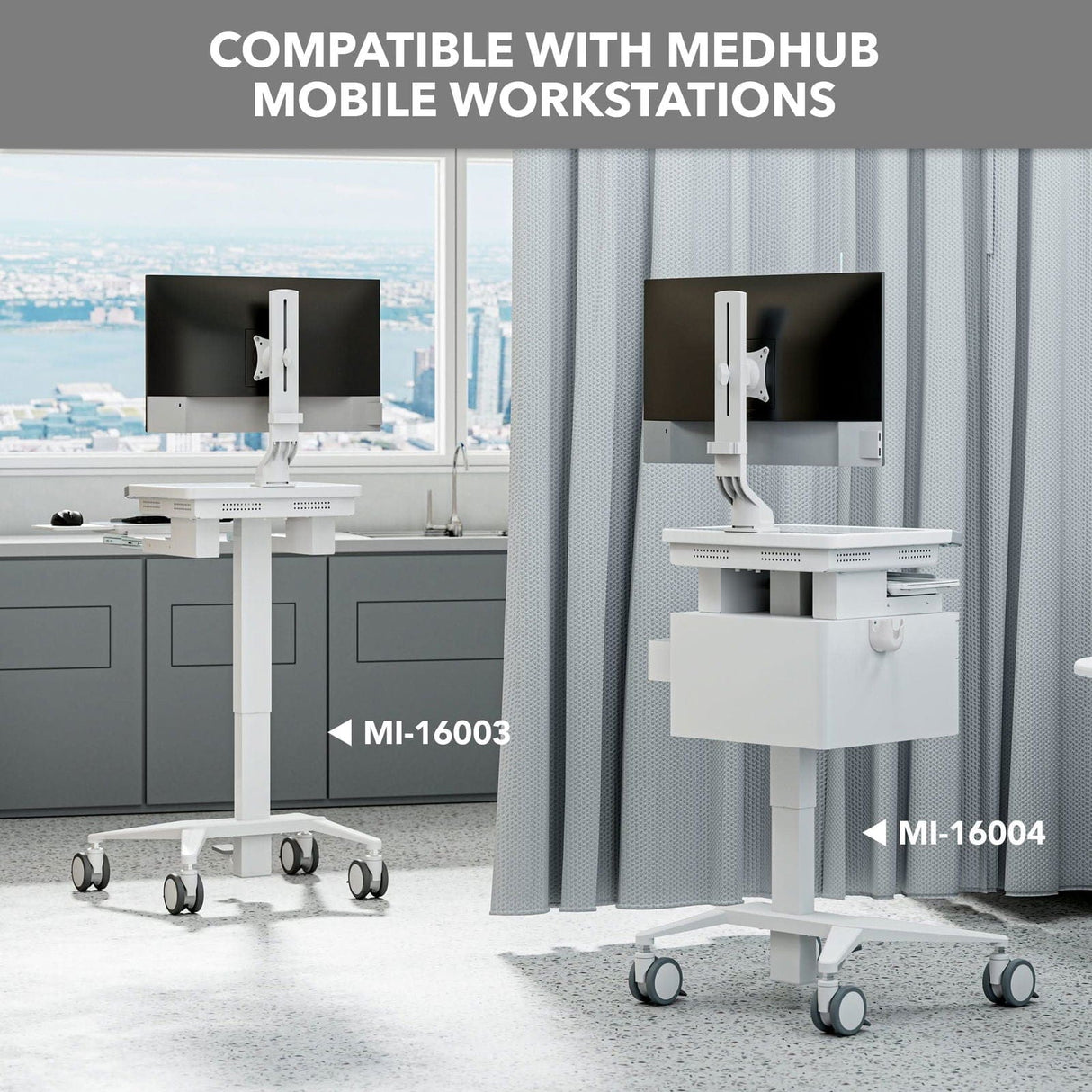 Monitor Mount for MedHub Mobile Workstations Monitor Mount - Monitor Mount for MedHub Mobile Workstations - Mount-It! - MI-16005