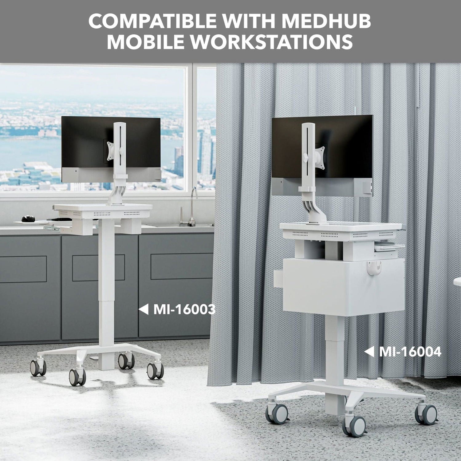 Monitor Mount - Monitor Mount for MedHub Mobile Workstations - Mount-It! - MI-16005
