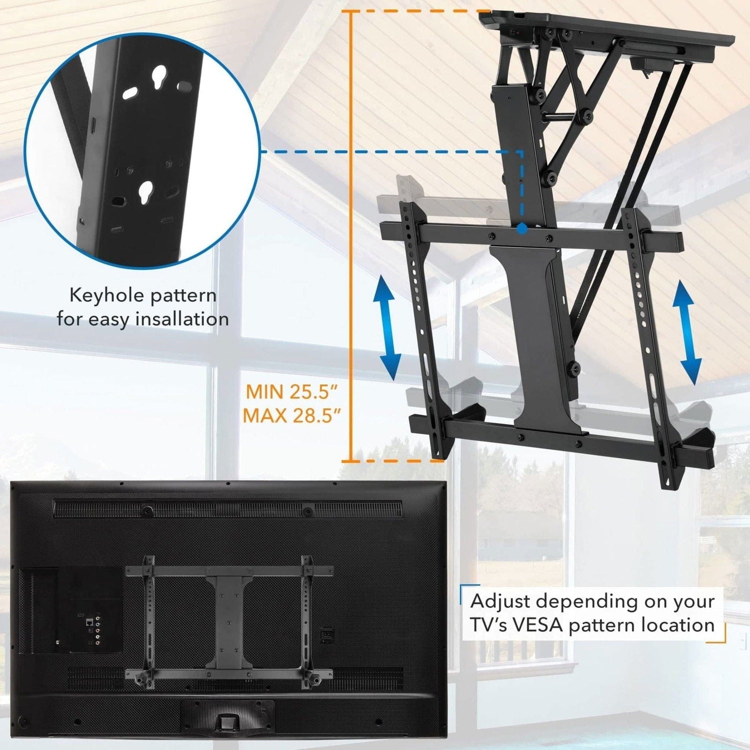 TV Mount - Motorized Ceiling TV Mount with Remote and App Controller - Mount-It! -