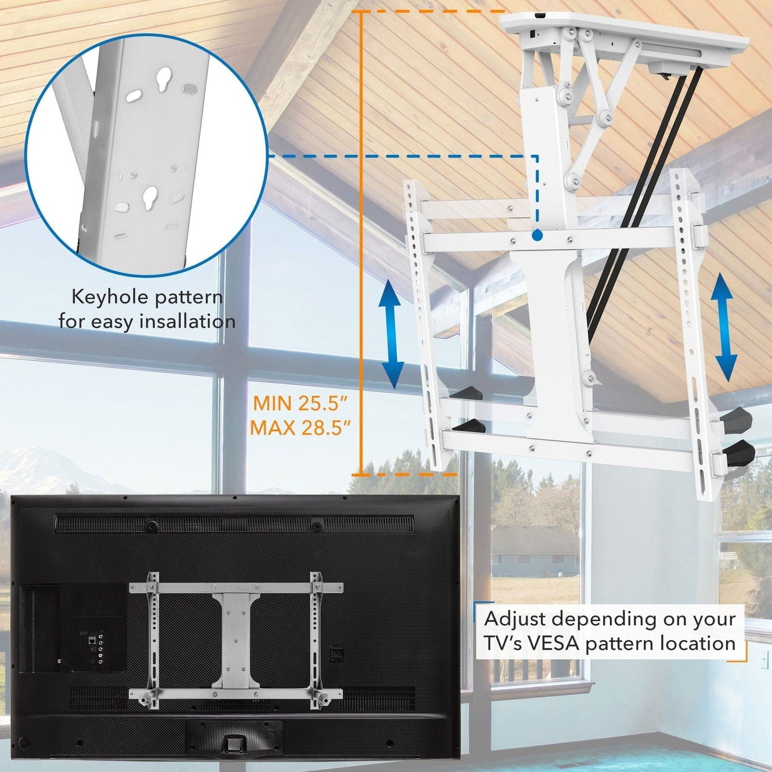 TV Mount - Motorized Ceiling TV Mount with Remote and App Controller - Mount-It! -