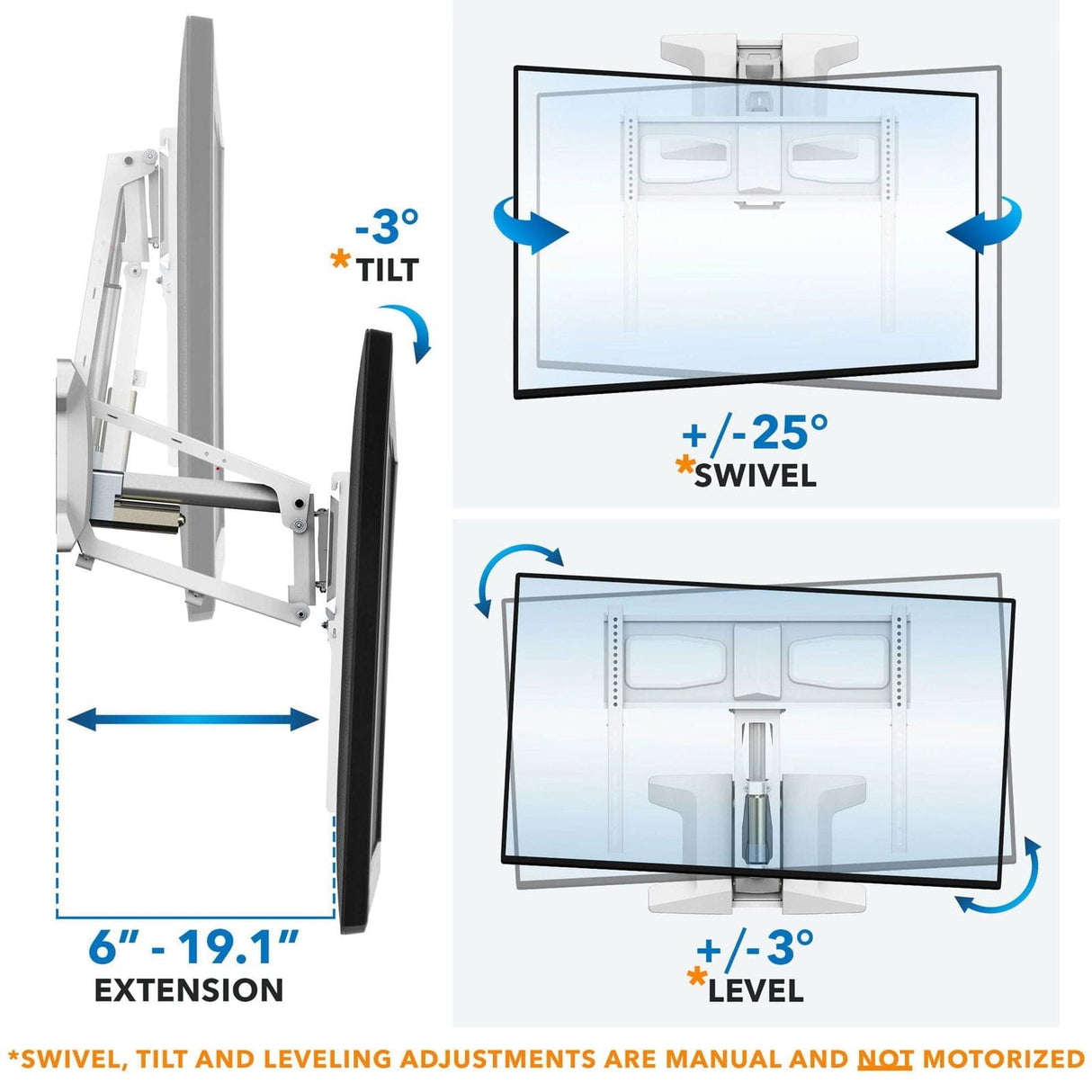 Motorized Fireplace TV Wall Mount | Fits 40-70 Inch TV Screen TV Mount - Motorized Fireplace TV Wall Mount | Fits 40-70 Inch TV Screen - Mount-It! -