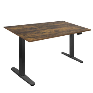 Oak Standing Desk - Dual Motor Electric Standing Desk with 55" Tabletop - Black Base - Mount-It! - MI-18102 Oak Standing Desk - Dual Motor Electric Standing Desk with 55" Tabletop - Black Base - Mount-It! - MI-18102